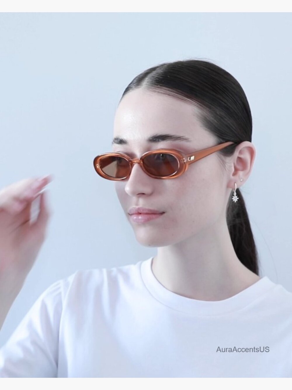 Retro 90s Narrow Oval Sunglasses for Men and Women - Picture 7 of 7
